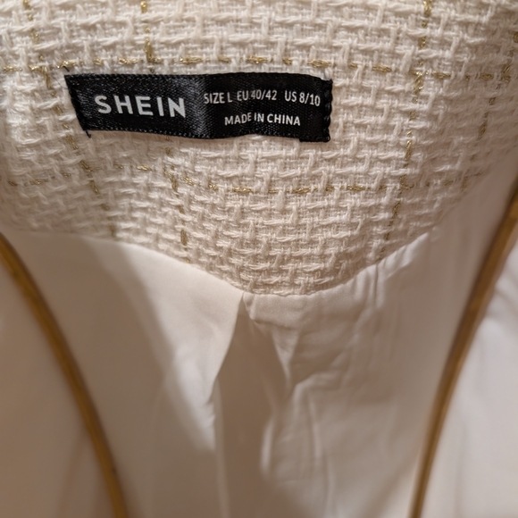 SHEIN Textured Cream Blazer, Size L, Never Worn - Picture 5 of 6
